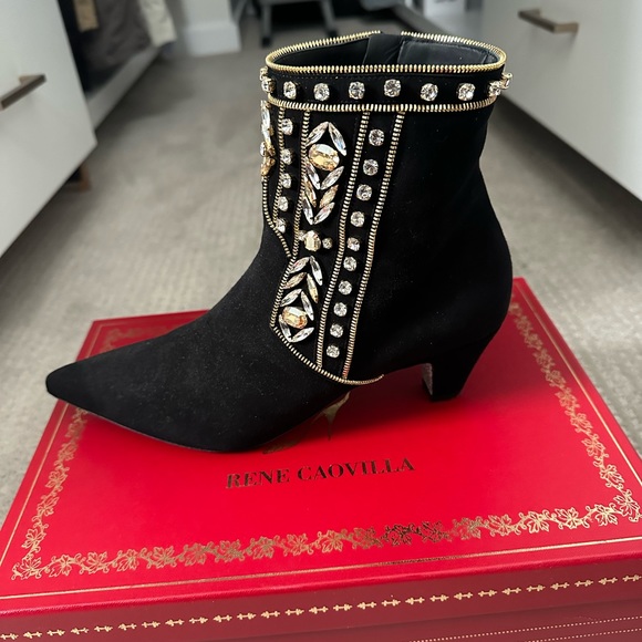 Rene Caovilla Suede Ankle Boots - Picture 2 of 7